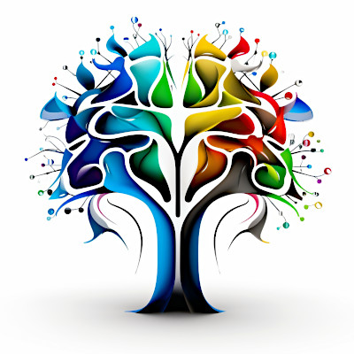 A colorful tree representing COSHE. AI-generated.